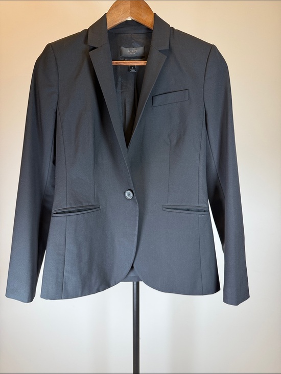 J. Crew Jackets & Blazers - J.Crew Black 1035 One-Button Bi-Stretch Wool Blazer Suit Jacket | Size 2